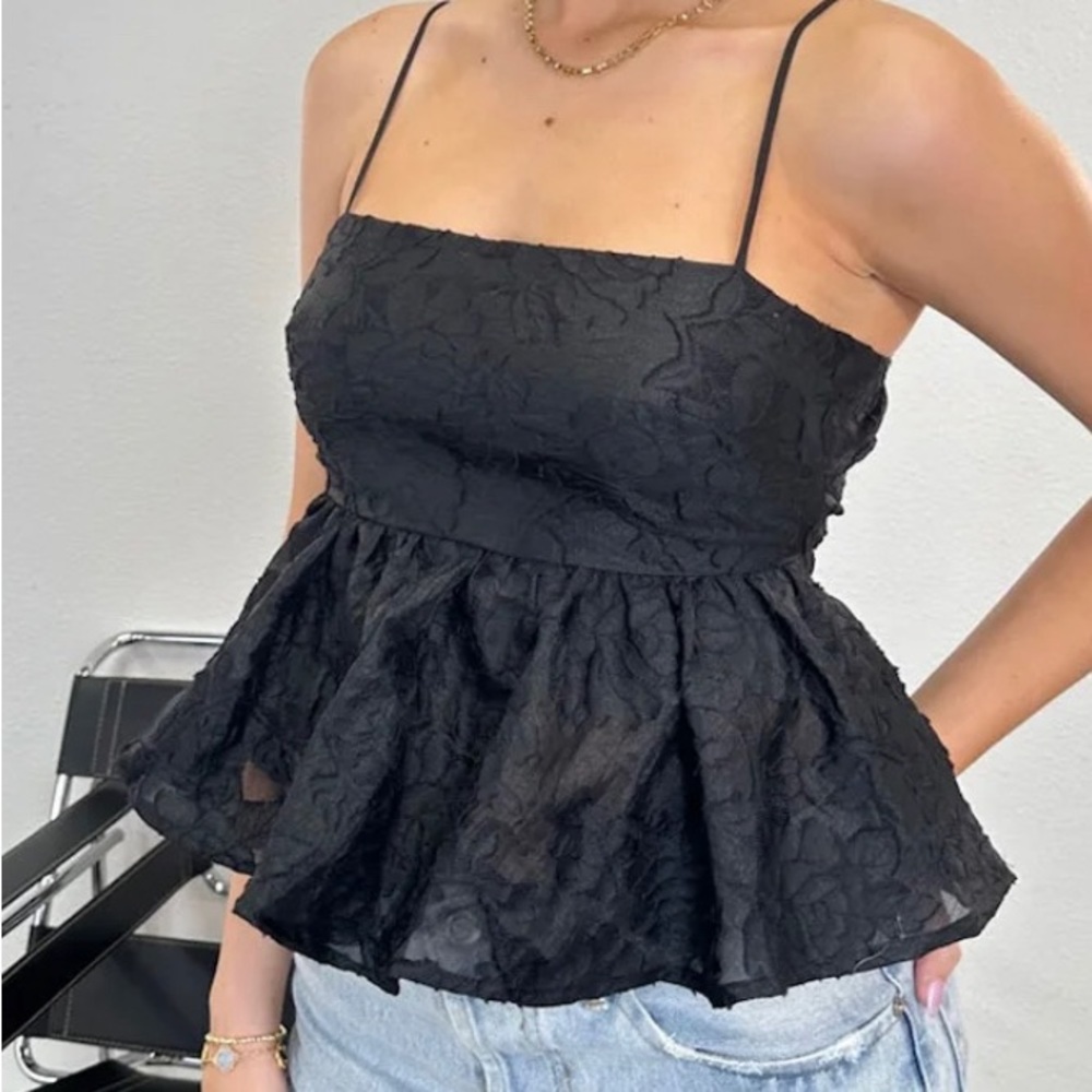 Love Madly Jacquard Peplum Top